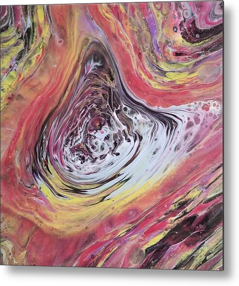 Abstract Metal Print featuring the painting Inner Self by Pour Your heART Out Artworks