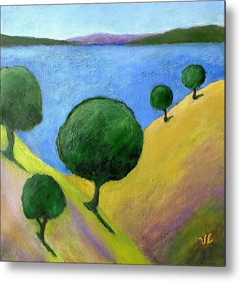 Lemon Metal Print featuring the painting Talk to the Trees by Victoria Lakes