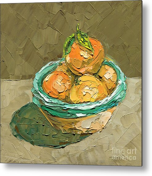 Oil Painting Metal Print featuring the painting Tangerines, 2020 by PJ Kirk