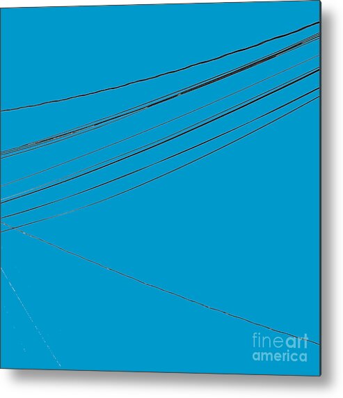 Abstract Metal Print featuring the photograph Tele lines silhouette No.3 by Fei A