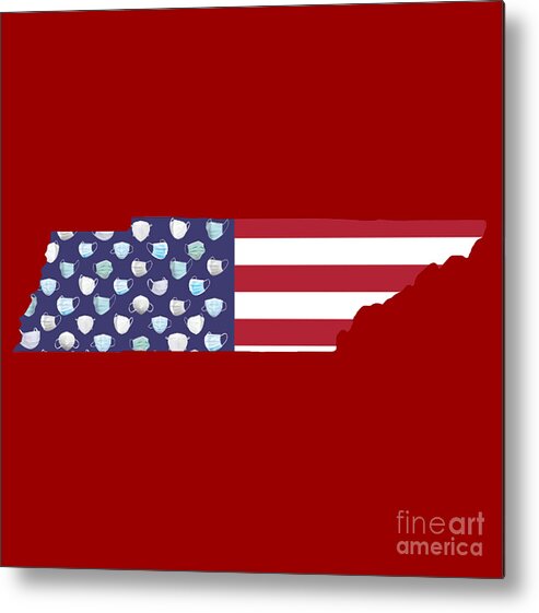 Digital Metal Print featuring the digital art Tennessee State Map by Fei A