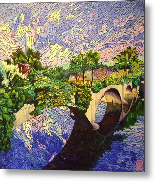 The Bridge Of Flowers Metal Print featuring the painting The Bridge of Flowers by Therese Legere