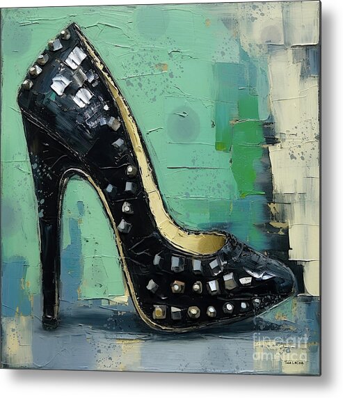 High Heels Metal Print featuring the painting The Club Dancer Pump by Tina LeCour