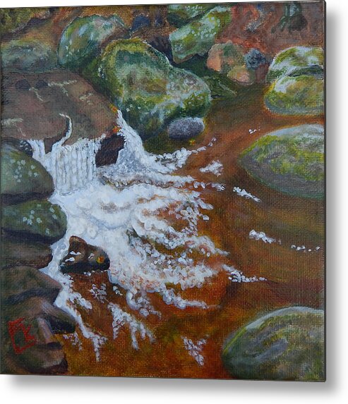 Mountain Stream Metal Print featuring the painting The Cool Pool by Mike Kling