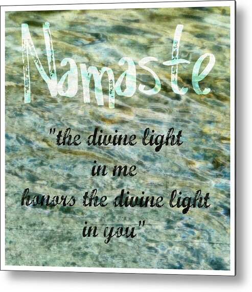 Namaste Metal Print featuring the digital art The Divine Light by Poetry and Art