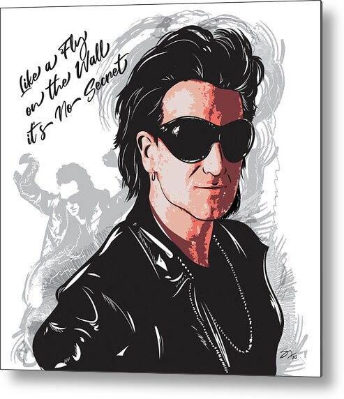 Bono Metal Print featuring the digital art The Fly Achtung Baby by Steve Follman