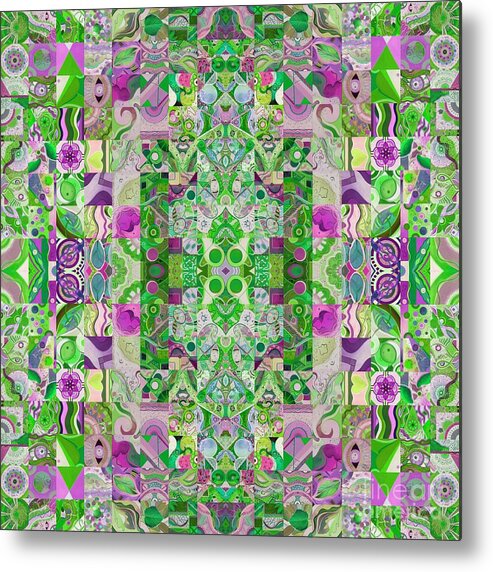 The Joy Of Design 64 Quadrupled 8 Sping Variation By Helena Tiainen Metal Print featuring the painting The Joy of Design 64 Quadrupled 8 Spring Variation by Helena Tiainen