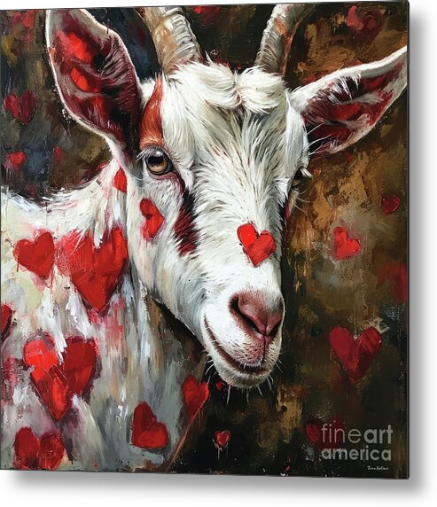 Goat Metal Print featuring the painting The Love Goat by Tina LeCour
