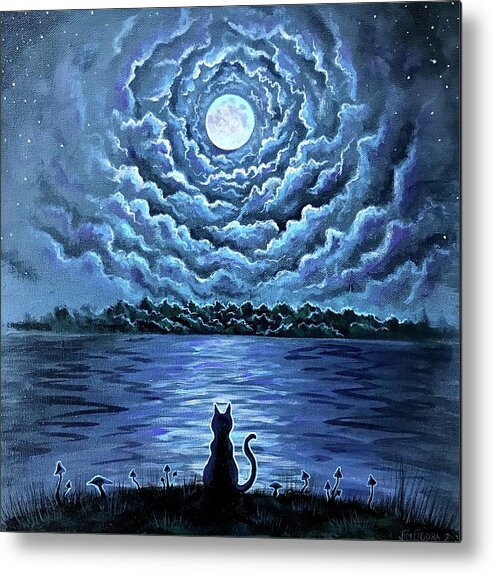 Cat Metal Print featuring the painting The Night Watch by Jim Figora