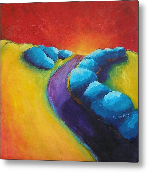 Abstract Metal Print featuring the painting The Path by Valerie Greene