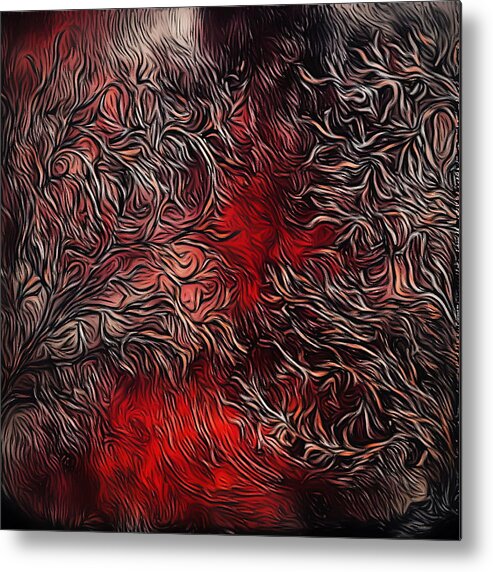 Abstract Art Metal Print featuring the painting The Red Forest by Donna Murray