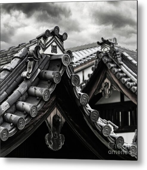 Gion Metal Print featuring the photograph The rooftops of historic Gion, Kyoto, Japan by Jane Rix