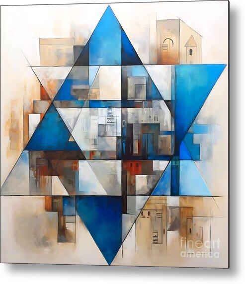 The Star Of David Metal Print featuring the painting The Star of David by Mark Ashkenazi
