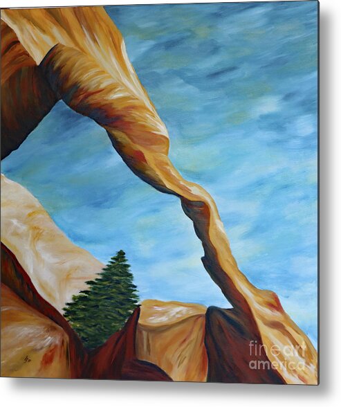Landscape Metal Print featuring the painting The Wall Arch II by Christiane Schulze Art And Photography