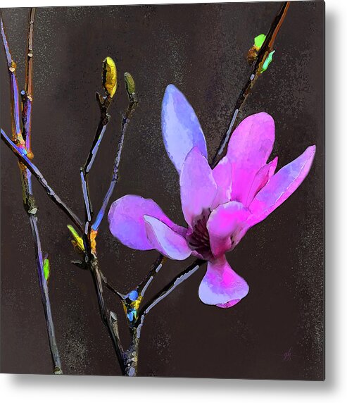 Floral Metal Print featuring the digital art Think Pink by Gina Harrison