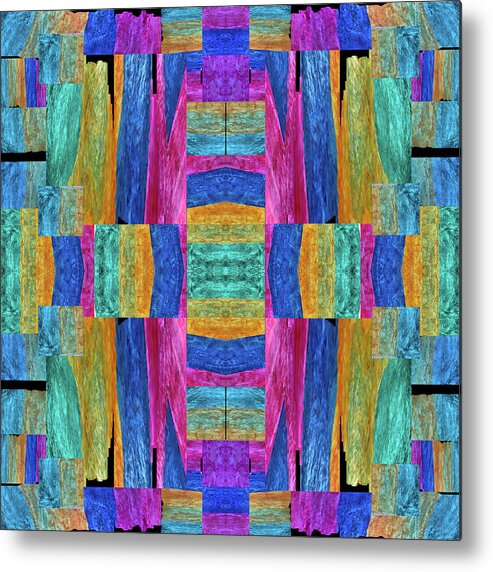 Colorful Collage Metal Print featuring the mixed media Tinted tissue abstract collage by Lorena Cassady