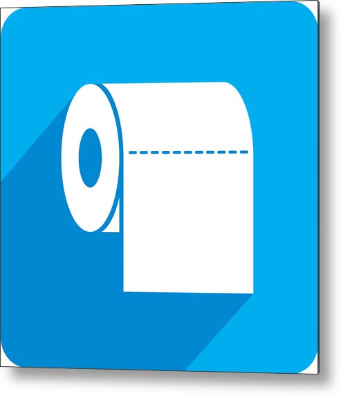 Domestic Room Metal Print featuring the drawing Toilet Paper Icon Silhouette by JakeOlimb