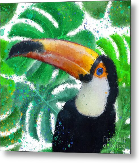 Ara Metal Print featuring the painting Toucan 1. by Alexandra Arts