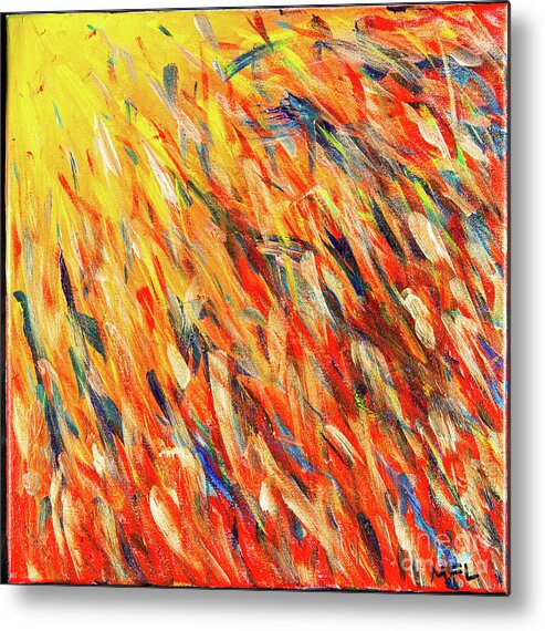 Abstract Metal Print featuring the digital art Toward The Light - Colorful Abstract Contemporary Acrylic Painting by Sambel Pedes