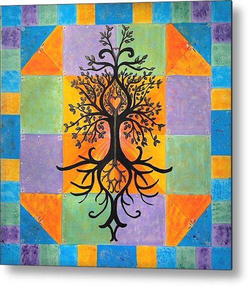 Tree Of Life Metal Print featuring the painting Tree of Life by Nancy Sisco