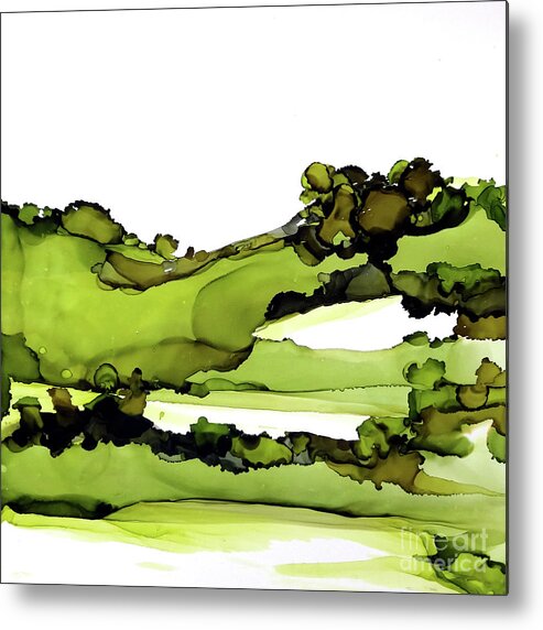Alcohol Ink Metal Print featuring the painting Treescape 1 by Chris Paschke