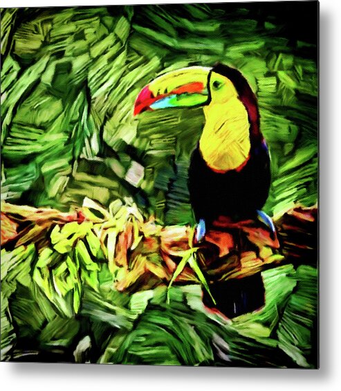 Tropical Toucan Metal Print featuring the digital art Tropical Toucan by Susan Maxwell Schmidt