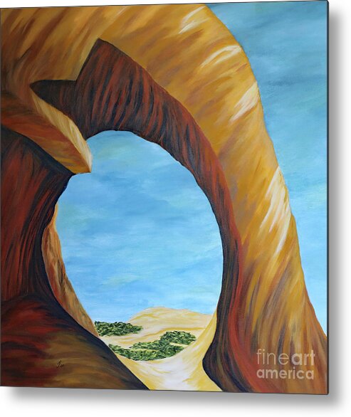 Landscape Metal Print featuring the painting Tunnel Arch Painting by Christiane Schulze Art And Photography