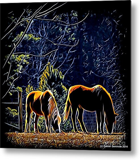 Horses Metal Print featuring the photograph Two old men by Rabiah Seminole