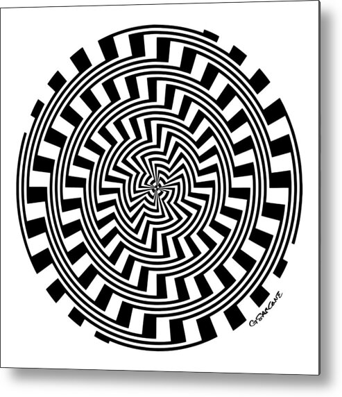 Op Art Metal Print featuring the mixed media Unspiral by Gianni Sarcone