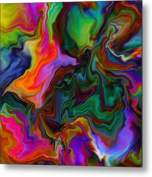 Abstract Metal Print featuring the digital art Portal by Nancy Levan