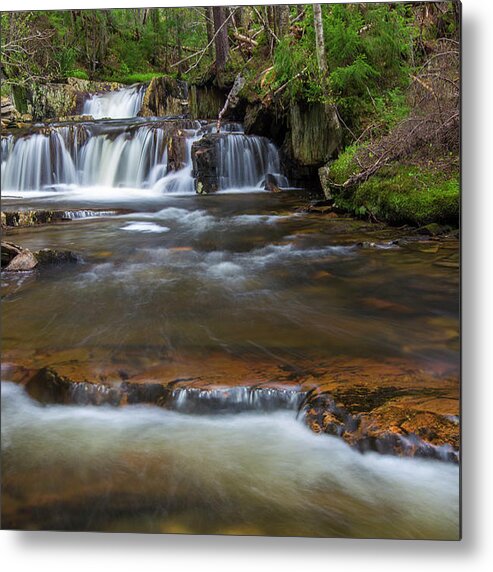 Upper Metal Print featuring the photograph Upper Nathan Pond Brook Cascade by Chris Whiton