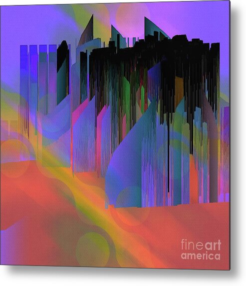 Abstract Metal Print featuring the digital art Urban City Streets Abstract 1 by Philip Preston