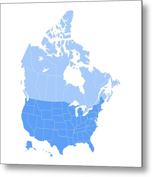 Democracy Metal Print featuring the drawing USA and Canada map by Calvindexter