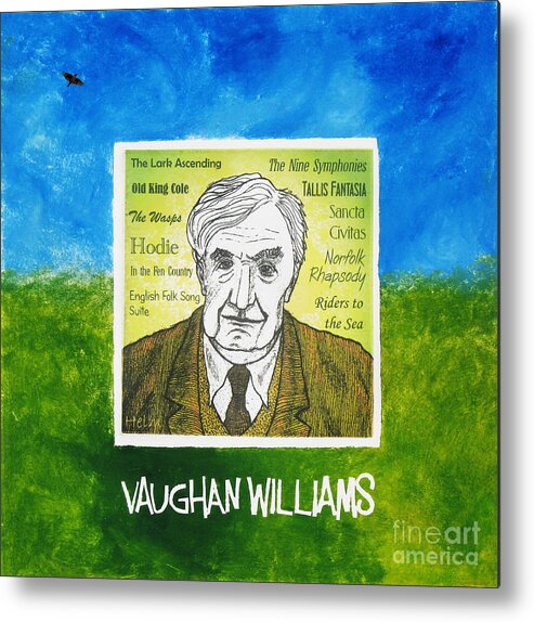 Vaughan Williams Metal Print featuring the mixed media Vaughan Williams by Paul Helm