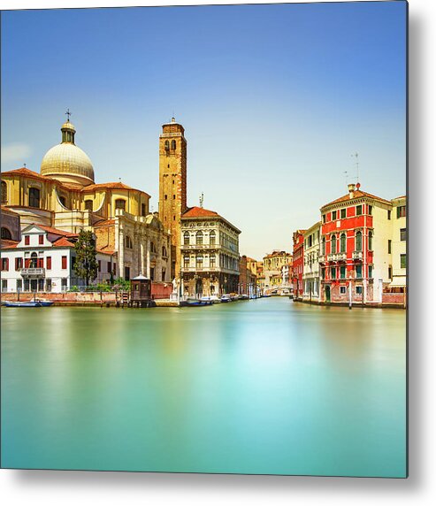 Venice Metal Print featuring the photograph Venice grand canal, San Geremia church landmark. Italy by Stefano Orazzini