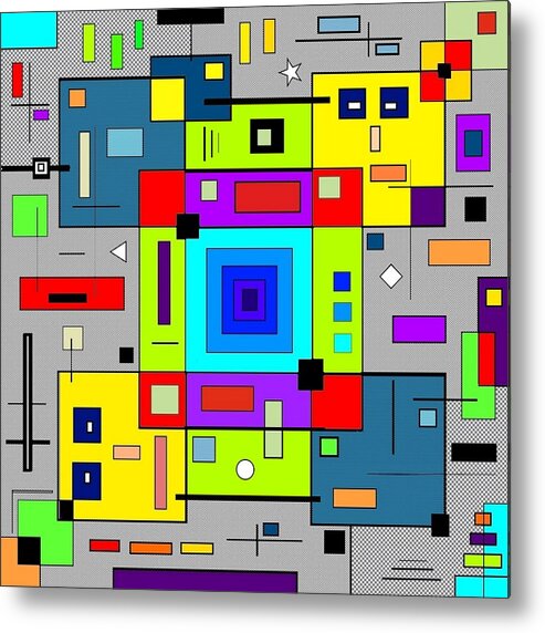 Squares Metal Print featuring the digital art Visual Konnektion by Designs By L