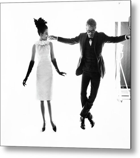 Fashion Metal Print featuring the photograph Actor Peter O'Toole Dancing With A Model by Bert Stern