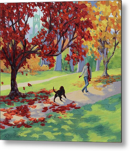 Portland Metal Print featuring the painting Walk in the Park by Karen Ilari