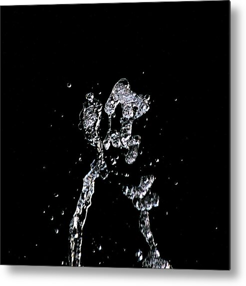 Black Background Metal Print featuring the photograph Water! by Iñaki Respaldiza