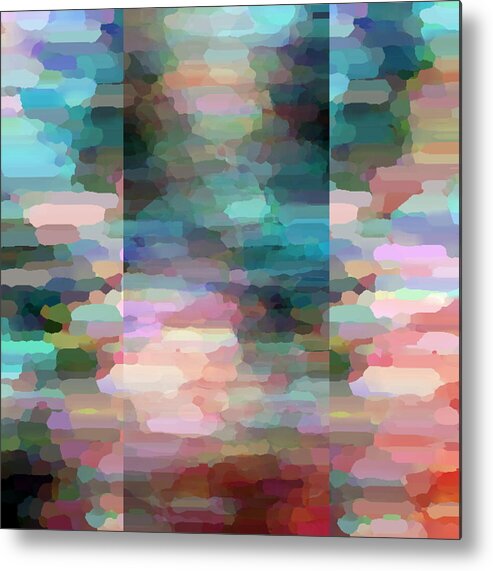 #abstract #abstractart #digital #digitalart #wallart #markslauter #print #greetingcards #pillows #duvetcovers #shower #bag #case #shirts #towels #mats #notebook #blanket #charger #pouch #mug #tapestries #facemask #puzzle Metal Print featuring the digital art Wavering In Thirds by Mark Slauter