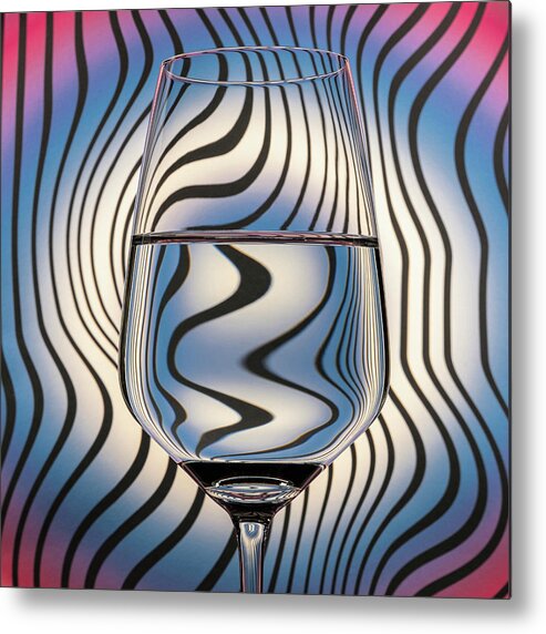 Wineglass Metal Print featuring the photograph Waves Glass by Dave Bowman