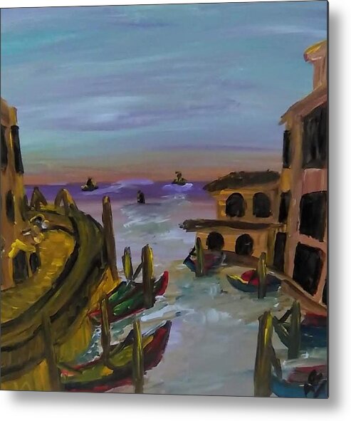 Venice Metal Print featuring the painting Welcome to Venice by Andrew Blitman