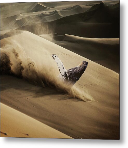 Desert Metal Print featuring the digital art Whale - Series 1. by Zoltan Toth