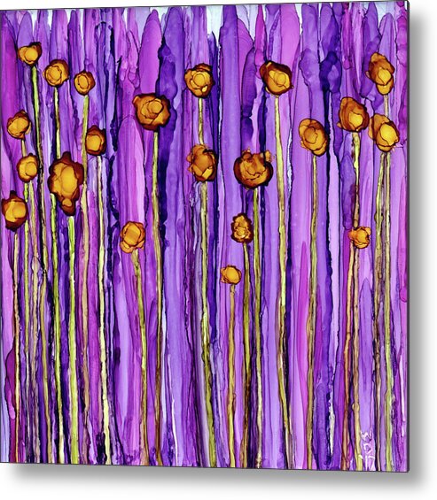 Abstract Metal Print featuring the painting Wildflowers3 by Winona's Sunshyne