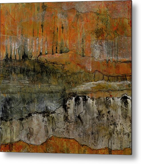 Abstract Acrylic Painting Metal Print featuring the mixed media Winter Thaw by Chris Burton