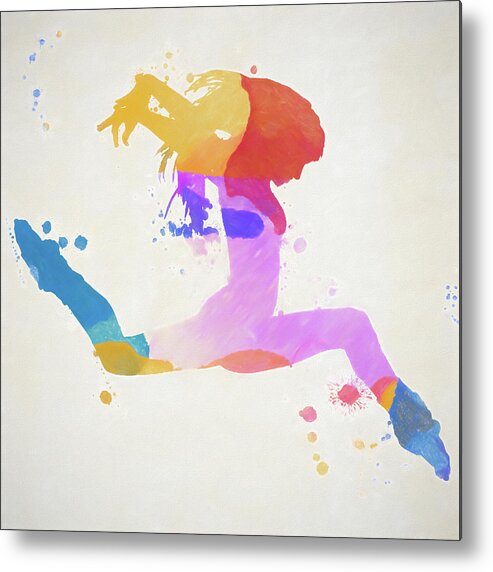 Woman Dancing In Color Metal Print featuring the painting Woman Dancing In Color by Dan Sproul