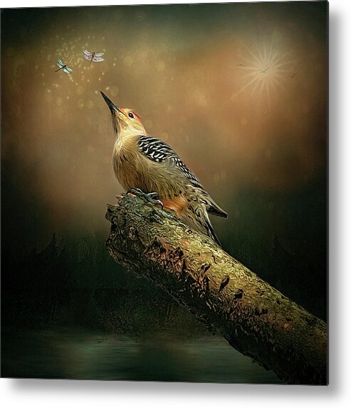 Woodpecker Metal Print featuring the digital art Woodpecker by Maggy Pease