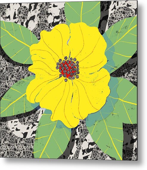 Flower Metal Print featuring the digital art Yellow Flower by Steve Hayhurst