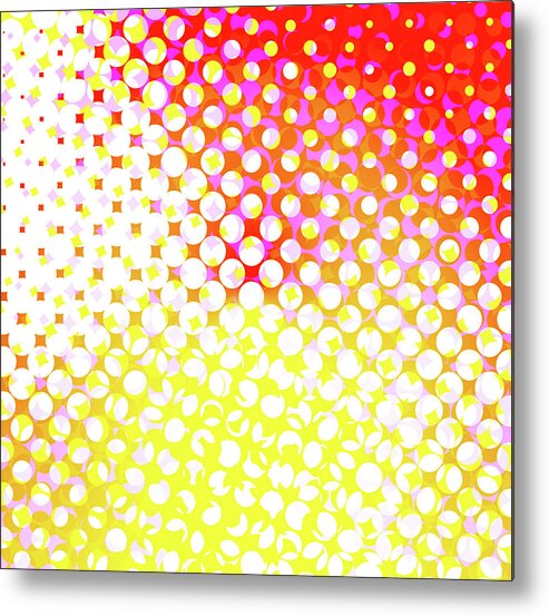 Pink Metal Print featuring the digital art Yellow Pink Pattern by Melinda Firestone-White