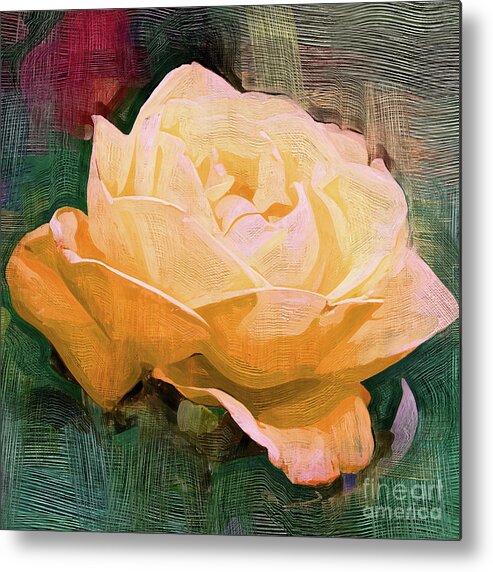 Rose Metal Print featuring the digital art Yellow Radiant Rose by Kirt Tisdale